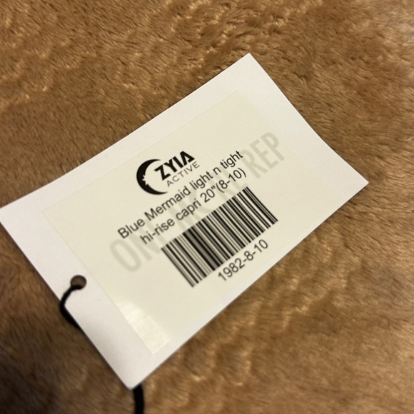 ZYIA Blue Mermaid Metallic Light n Tight hi rise capri 20” 8-10 BNWT - Picture 5 of 6
